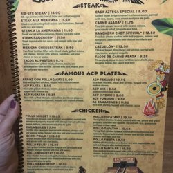 Mi Casa Azteca Mexican Restaurant - Menu