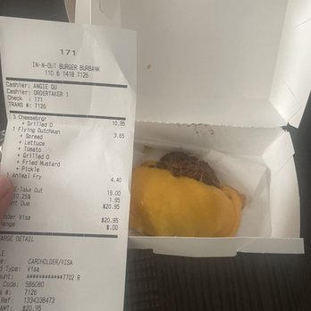 In-N-Out Burger - Flying Dutchman wrong order - Burgers Near Me - Burbank, California In-N-Out Burger - Flying Dutchman wrong order - Burgers Near Me - Burbank, California
