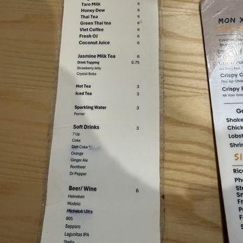 Moodles - Drink Menu but I believe NO MORE BEER/WINE? since there was a same menu by the register, and that section was blocked out . - Vietnamese Near Me - Brentwood, California Moodles - Drink Menu but I believe NO MORE BEER/WINE? since there was a same menu by the register, and that section was blocked out . - Vietnamese Near Me - Brentwood, California