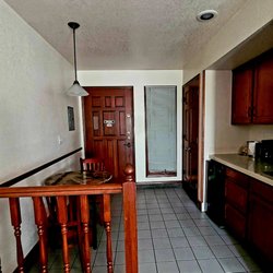 Hilltop Inn Broomfield Denver - Door to our room and kitchenette just inside.