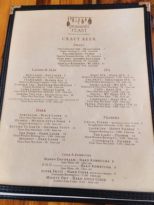 Menu photo 1 peasants FEAST Solvang, CA