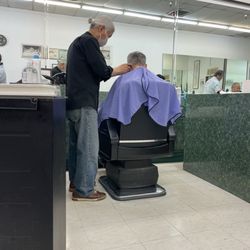 Imperial Barber Shop - Dad getting hair cut