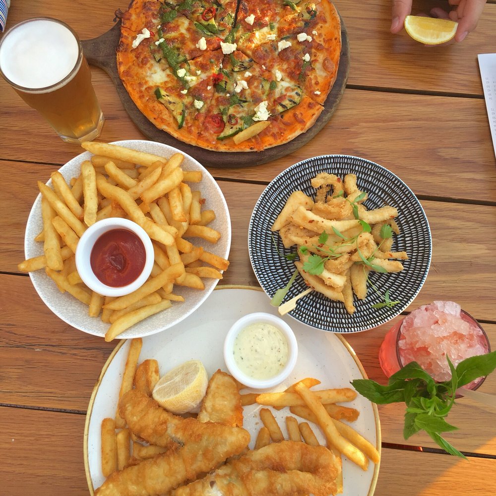 Opera Bar - Fish and chip, zucchini pizza, calamari and French fries. Try the pomegranate drink with Mint. - Beer Gardens Near Me - Sydney, NSW