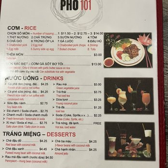 Pho 101 - Menu - Vietnamese Near Me - Westminster, California Pho 101 - Menu - Vietnamese Near Me - Westminster, California