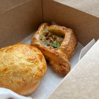 Three Bites Bakery - Chinese Pineapple Bun, Mushroom Artichoke Leek Croissant - Bakeries Near Me - Columbus, Ohio