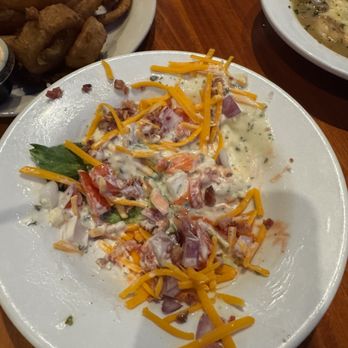 Rusty's Riverfront Grill - Wedge salad after we ate the lettuce...look at all the dressing. It wasn't blue cheese either...some kind of ranch? Tasty but really sweet - Seafood Near Me - Vicksburg, Mississippi Rusty's Riverfront Grill - Wedge salad after we ate the lettuce...look at all the dressing. It wasn't blue cheese either...some kind of ranch? Tasty but really sweet - Seafood Near Me - Vicksburg, Mississippi