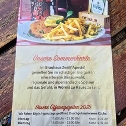 Brauhaus Zwölf Apostel - Speisekarte
