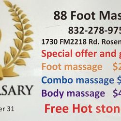 88 Foot Massage - 3 years anniversary special offers