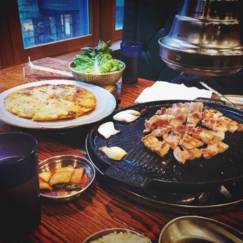 Jongro BBQ - We ordered beef tongue, marinated kalbi, pork belly, seafood pancake, etc. And I'd never have any delicious Korean rice cake like this！！ - Korean Near Me - New York, New York