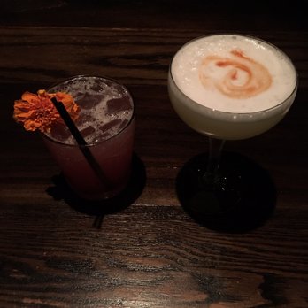 Huddy’s - Oaxacan Flower and Pisco Sour.  Beautiful presentation! - Gastropubs Near Me - Redondo Beach, California