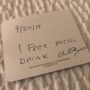 Courtyard by Marriott Springfield Downtown - One spin of the rewards wheel, and I get a complimentary drink, of which they have no card, so coasters will do! - Hotels Near Me - Springfield, Ohio
