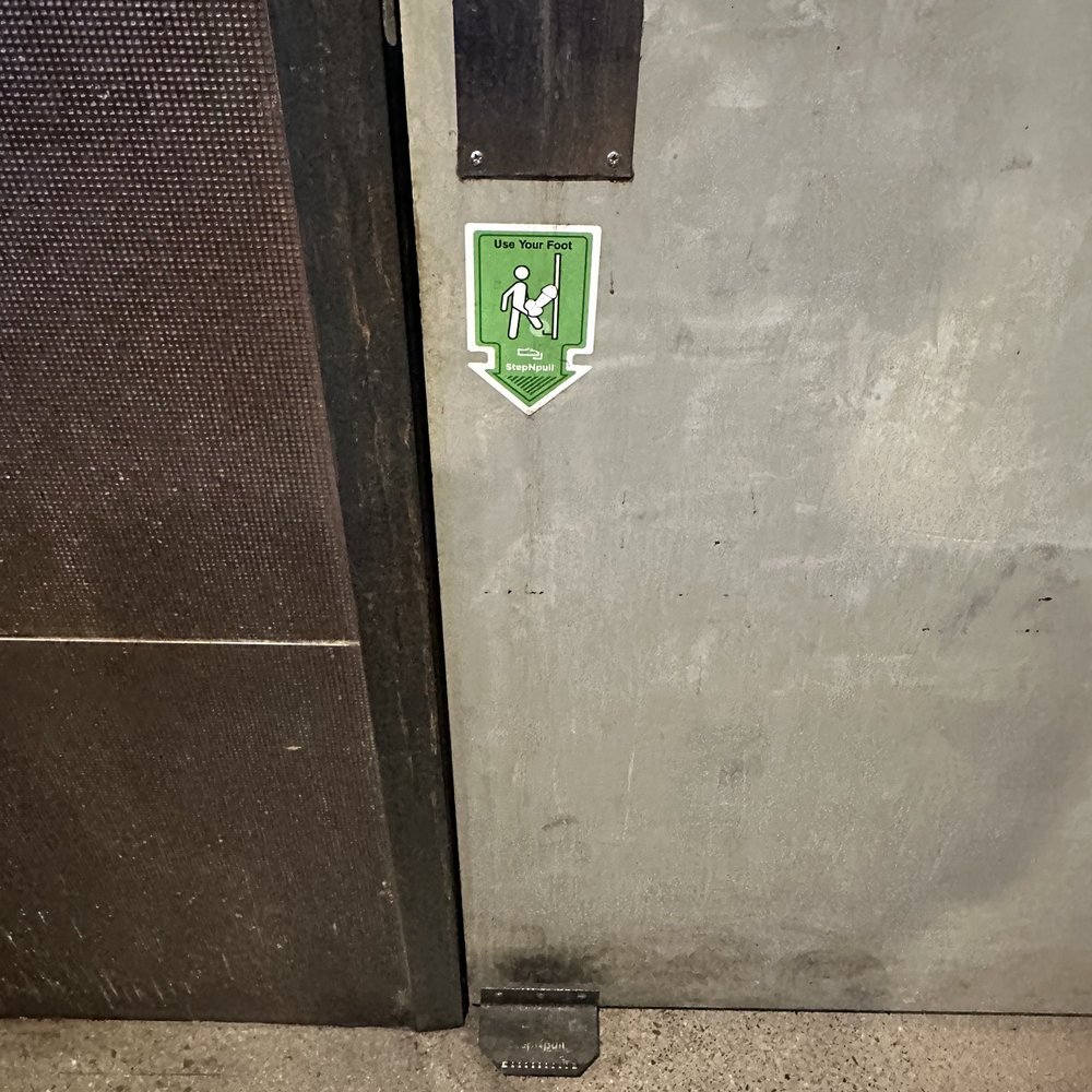SkinnyFATS - Never saw this before. Nice feature to open a bathroom door without hands! - New American Near Me - Las Vegas, Nevada
