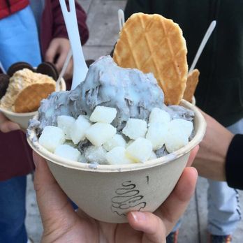 Powder - Black Sesame with Sweet Milk Glaze and Mochi ($5.50) - Desserts Near Me - San Francisco, California Powder - Black Sesame with Sweet Milk Glaze and Mochi ($5.50) - Desserts Near Me - San Francisco, California