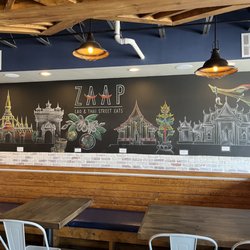 Zaap Kitchen Lao Thai Street Eats - Art wall mural drawn in chalk pastel
