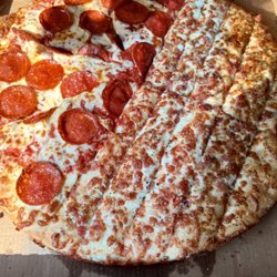 Perfectly cooked pizza and sticks! A+