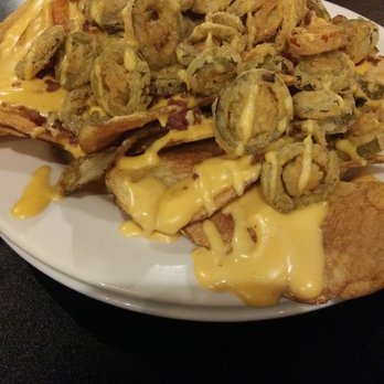 Ro's Grille - Weird nachos, but awesome! Beer cheese, fried jalapenos, hint of bacon. Try them with ranch for the dry chips. - Seafood Near Me - Athens, Alabama Ro's Grille - Weird nachos, but awesome! Beer cheese, fried jalapenos, hint of bacon. Try them with ranch for the dry chips. - Seafood Near Me - Athens, Alabama