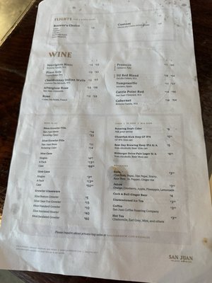 Menu photo 2 San Juan Island Brewing Friday Harbor, WA Menu photo 2 San Juan Island Brewing Friday Harbor, WA