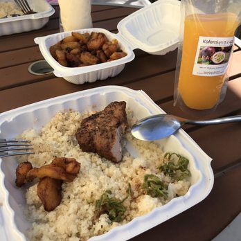 Kofemi Grub N' Go - Fried Spicy Tuna with Cassava Couscous and Fried Plantains with Soursop and Passion Fruit homemade juices - Food Trucks Near Me - Gaithersburg, Maryland Kofemi Grub N' Go - Fried Spicy Tuna with Cassava Couscous and Fried Plantains with Soursop and Passion Fruit homemade juices - Food Trucks Near Me - Gaithersburg, Maryland