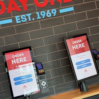 Wendy's - Order kiosk, but they also have people at the counter - Fast Food Near Me - Anaheim, California