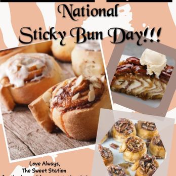 The Sweet Station - Happy National Sticky Bun Day!!Did you know The sticky bun was brought to life in Philadelphia PA and it's also known as monkey bread! - Desserts Near Me The Sweet Station - Happy National Sticky Bun Day!!Did you know The sticky bun was brought to life in Philadelphia PA and it's also known as monkey bread! - Desserts Near Me