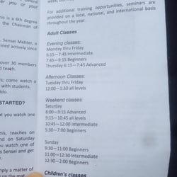 Aikido of Cincinnati - Schedule of classes