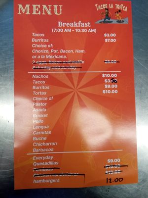 Menu photo 2 Tacos La Toxica Fort Worth, TX