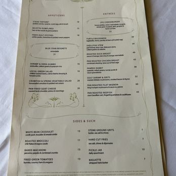 La Petite Grocery - Menu as of April, 2026 - French Near Me - New Orleans, Louisiana