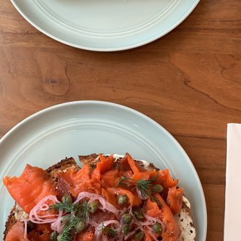 Mr West Cafe Bar Downtown - Salmon toast on multigrain - Bars Near Me - Seattle, Washington