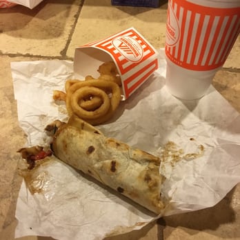 Whataburger - Chicken fajita taco with onion rings - Fast Food Near Me - Gonzales, Louisiana