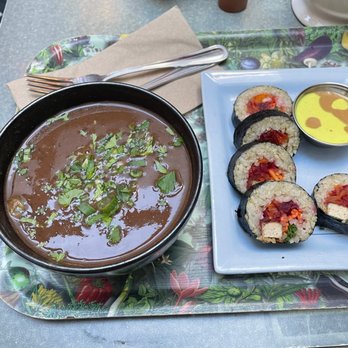 Le Botaniste - Black bean Soup Of The Day and Veggie Sushi Roll - Vegetarian Near Me - New York, New York Le Botaniste - Black bean Soup Of The Day and Veggie Sushi Roll - Vegetarian Near Me - New York, New York