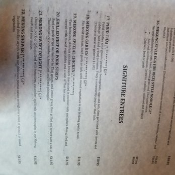 Mekong Restaurant - Menu - Thai Near Me - Olympia, Washington