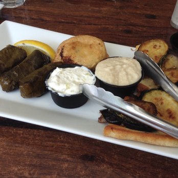 Hellenic - "Choose 3 Appetizer"...grape leaves, fried cauliflower and fried eggplant/zucchini. - Greek Near Me - East Marion, New York Hellenic - "Choose 3 Appetizer"...grape leaves, fried cauliflower and fried eggplant/zucchini. - Greek Near Me - East Marion, New York