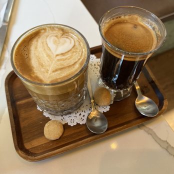 Abbalé - Almond milk latter & Americano - Mediterranean Near Me - Miami Beach, Florida