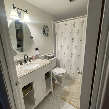 Villarreal Construction 207 - After they tore out vanities, all of the wood framing, painted out ceilings walls, repainted the vanity! - General Contractors Near Me