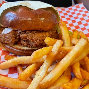 Knockout Chicken - Chula - a chicken sandwich and french fries - Chicken Shop Near Me - Chula Vista, California Knockout Chicken - Chula - a chicken sandwich and french fries - Chicken Shop Near Me - Chula Vista, California