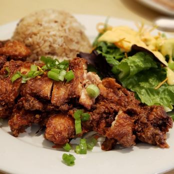 Island Style Cafe - Korean spicy chicken combo plate was my personal favorite! It has that sweet and tangy kick and that slight crunchy texture! So yummmm! - Hawaiian Near Me - Santee, California
