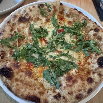 Wit & Wisdom Sonoma - BOMBA CALABRESE PIZZA Calabrian Peppers, Garlic Ricotta, Hot Honey, Wild Arugula - New American Near Me - Sonoma, California Wit & Wisdom Sonoma - BOMBA CALABRESE PIZZA Calabrian Peppers, Garlic Ricotta, Hot Honey, Wild Arugula - New American Near Me - Sonoma, California
