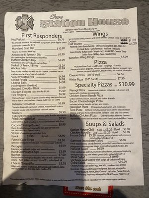 Menu photo 2 Our Station House Ebensburg, PA