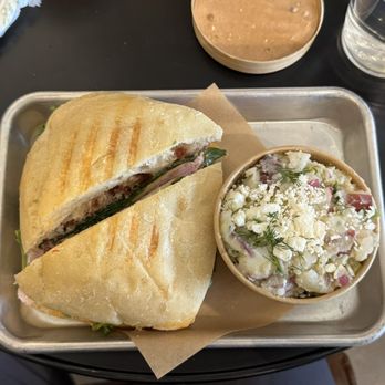 Floating Lotus Kitchen - Turkey Gouda Jamwich with Potato salad - Cafes Near Me - Lexington-Fayette, Kentucky