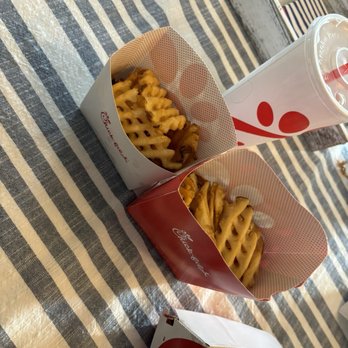 Chick-fil-A - Chick-fil-A Waffle Potato Fries not filled to the top. - Fast Food Near Me - Fall River, Massachusetts