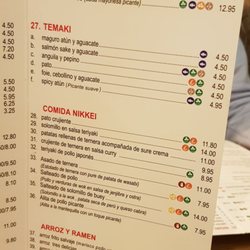 On Sushi - Carta