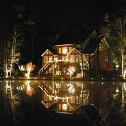 Landscape Innovations - landscape lighting can be awesome when the effect is doubled by water