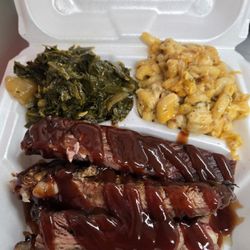 Tongue Therapy - BBQ ribs, collards and mac.