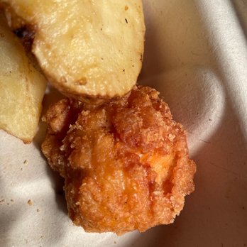 Chicken Shack - a fried chicken and potato on a paper plate - Barbeque Near Me - Chesterfield, Michigan