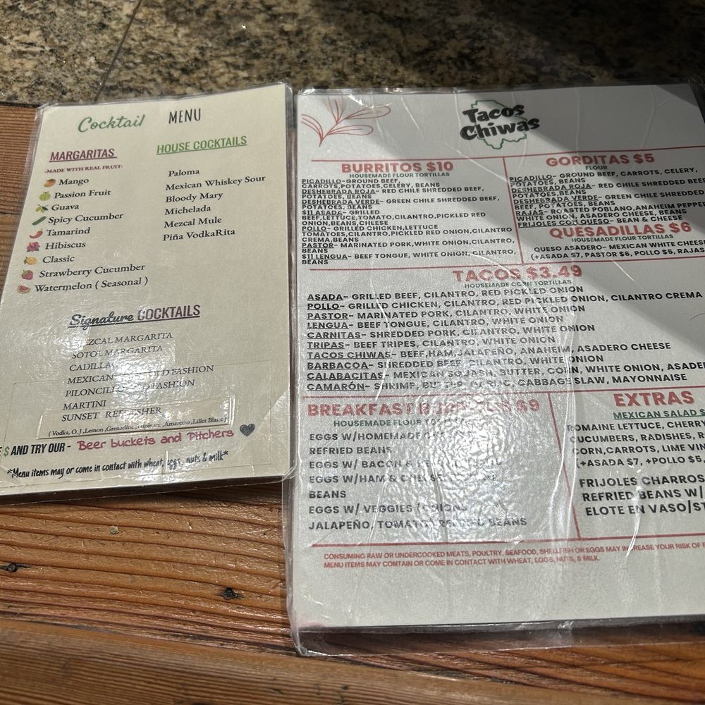 Tacos Chiwas - Menus - Tacos Near Me - Mesa, Arizona Tacos Chiwas - Menus - Tacos Near Me - Mesa, Arizona
