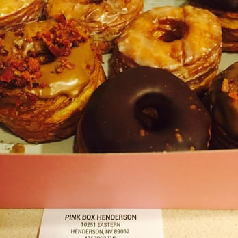 Pinkbox Doughnuts - Maple and bacon cronut, chocolate cronut and I don't know what the rest are but just look at other peoples pics LOL - Donuts Near Me - Henderson, Nevada