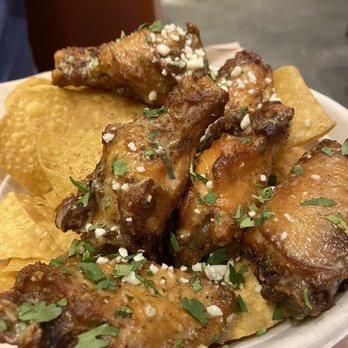 Tijuana Flats - 6 jalapeño and lime wings --look how big and juicy! - Mexican Near Me - Gainesville, Florida Tijuana Flats - 6 jalapeño and lime wings --look how big and juicy! - Mexican Near Me - Gainesville, Florida