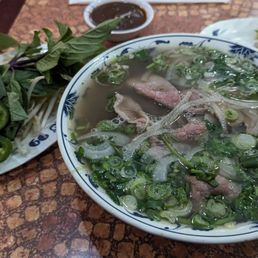 Pho with eye round and well done brisket
