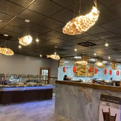 Sushi Shine - Wide view of restaurant minus patrons ( I didn't get permission to photograph them).