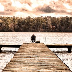 Paul B Johnson State Park - Winter fishing from campground dock